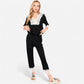 Lounge Women's Lace Trim Pajama Set with 3/4 Sleeve Top and Elastic Waist Pants