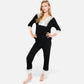 Lounge Women's Lace Trim Pajama Set with 3/4 Sleeve Top and Elastic Waist Pants