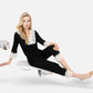 Lounge Women's Lace Trim Pajama Set with 3/4 Sleeve Top and Elastic Waist Pants