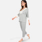 Lounge Women's Lace Trim Pajama Set with 3/4 Sleeve Top and Elastic Waist Pants
