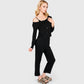 Lounge Women's 3-Piece Lounge Pajama Set with Camisole, Button-Up Top, and Wide-Leg Pants