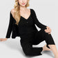 Lounge Women's 3-Piece Lounge Pajama Set with Camisole, Button-Up Top, and Wide-Leg Pants