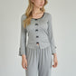 Lounge Women's Long Sleeve Pajama Set with Decorative Bows and Soft Wide Leg Pants