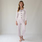 Lounge Women's Long Sleeve Pajama Set with Decorative Bows and Soft Wide Leg Pants