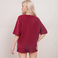 Lounge Women's Waffle Knit Short Sleeve Lounge Top and Shorts Set with Relaxed Fit