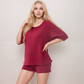Lounge Women's Waffle Knit Short Sleeve Lounge Top and Shorts Set with Relaxed Fit