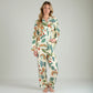 Lounge Women's Long Sleeve Button-Up Jungle Print Pajama Set with Chest Pocket and Matching Pants