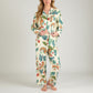 Lounge Women's Long Sleeve Button-Up Jungle Print Pajama Set with Chest Pocket and Matching Pants