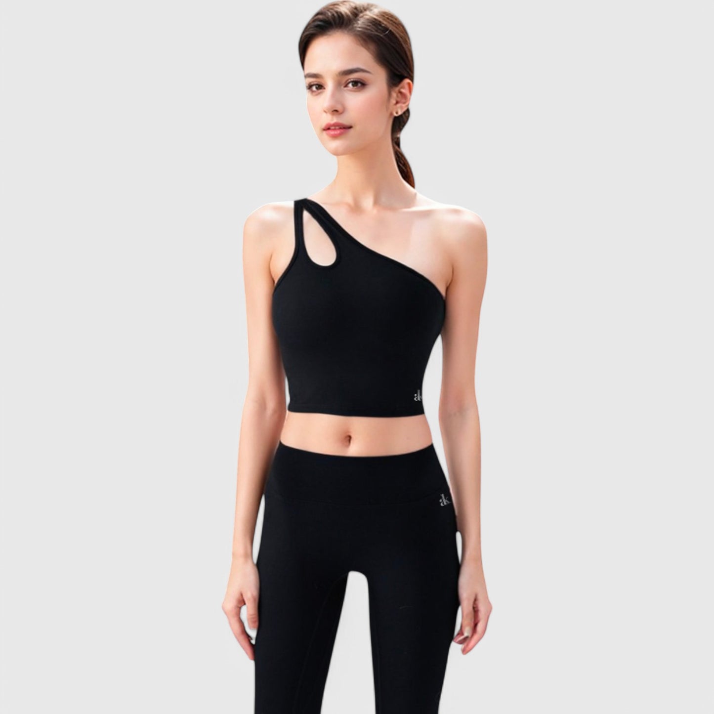 Active Women's One Shoulder Cutout Athletic Crop Top