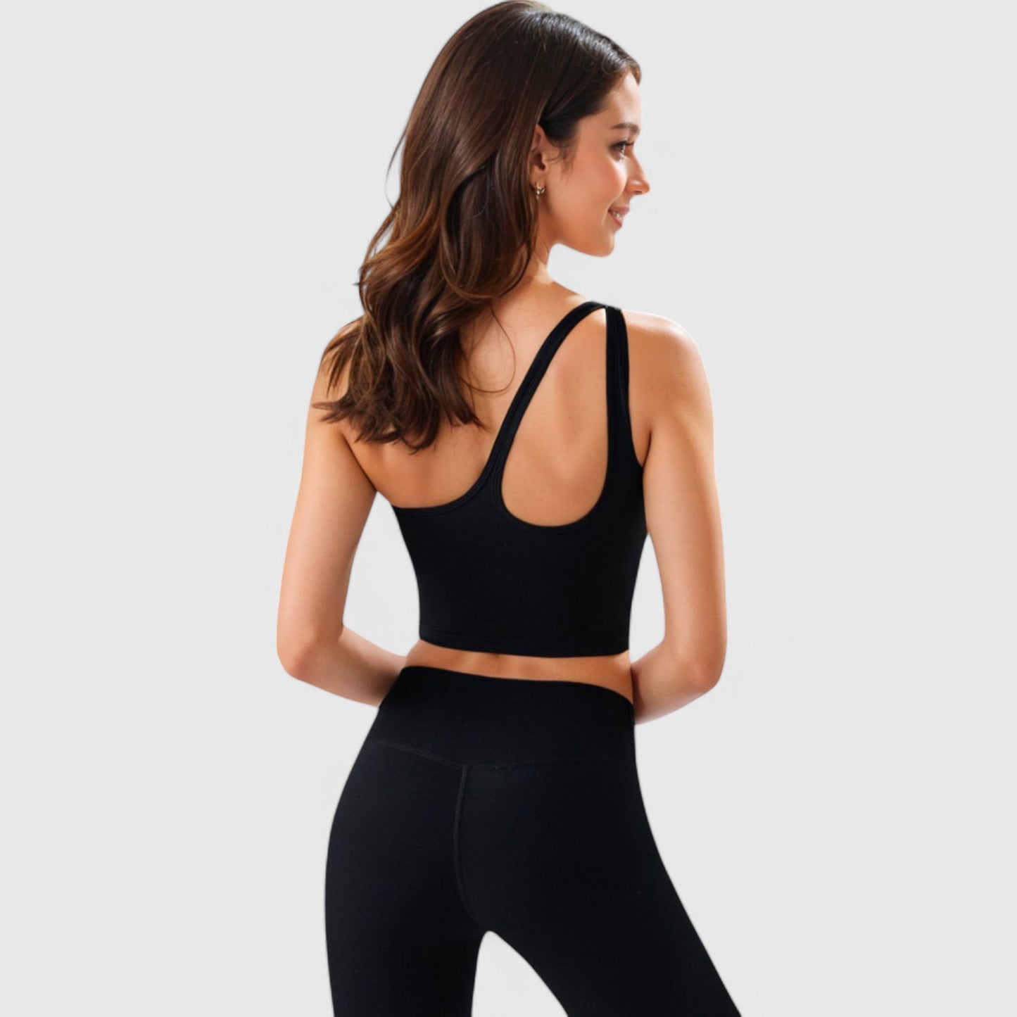Active Women's One Shoulder Cutout Athletic Crop Top