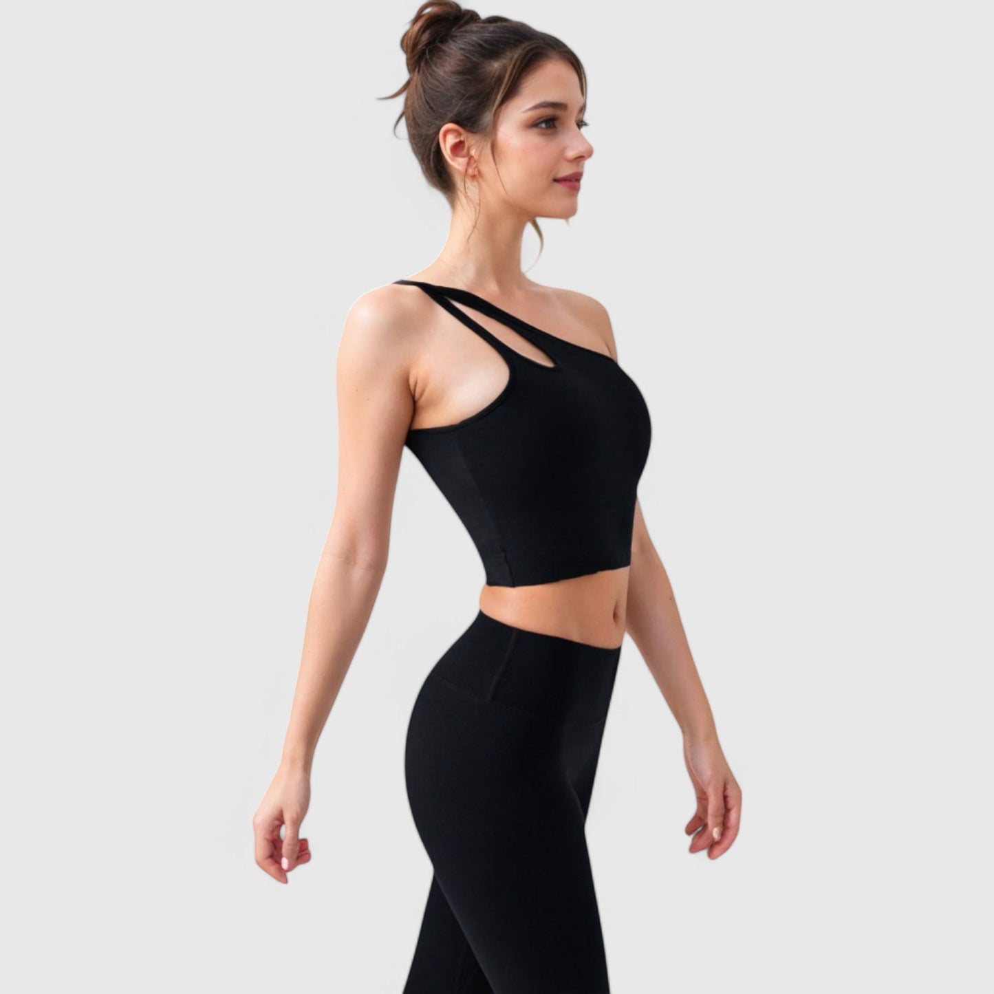 Active Women's One Shoulder Cutout Athletic Crop Top