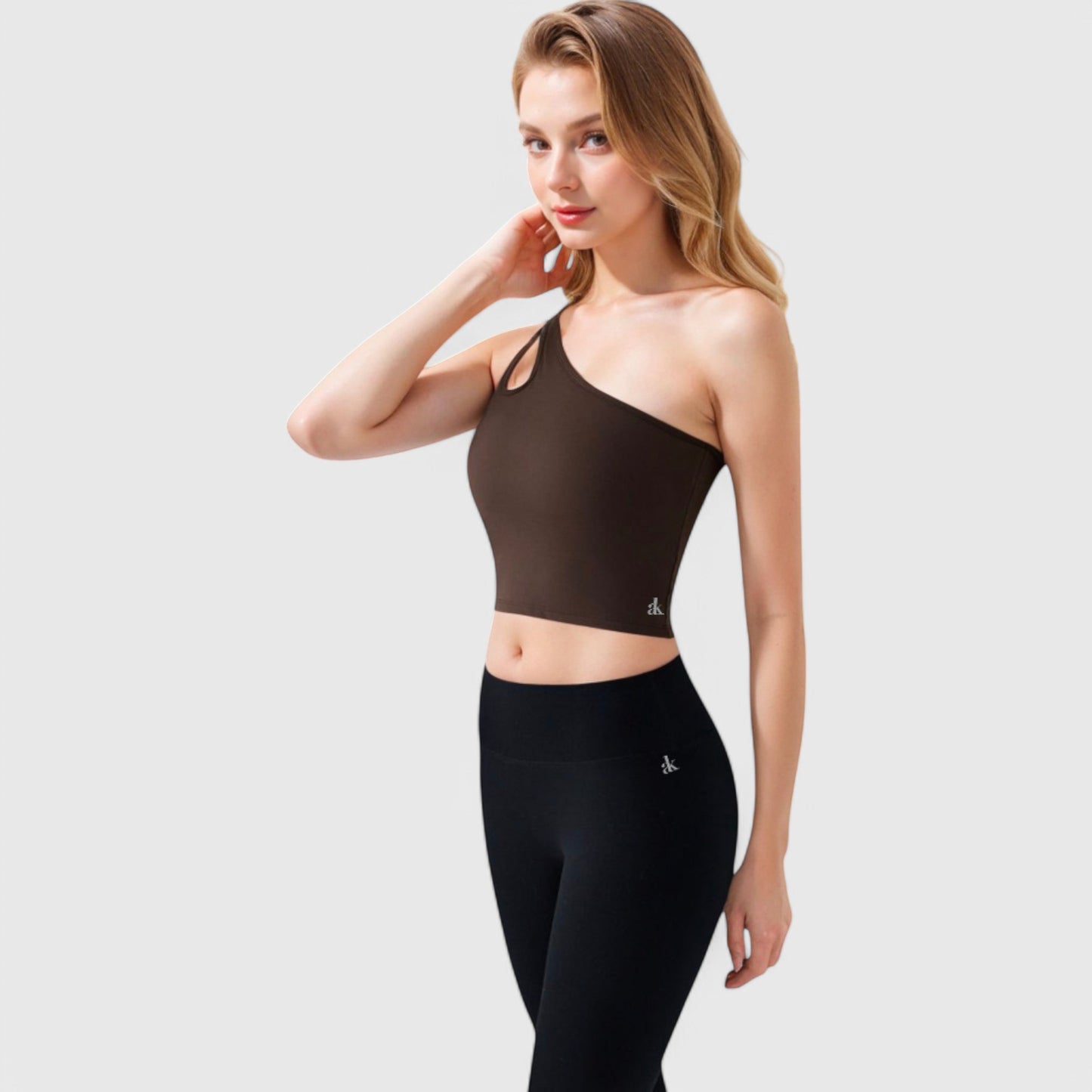 Active Women's One Shoulder Cutout Athletic Crop Top