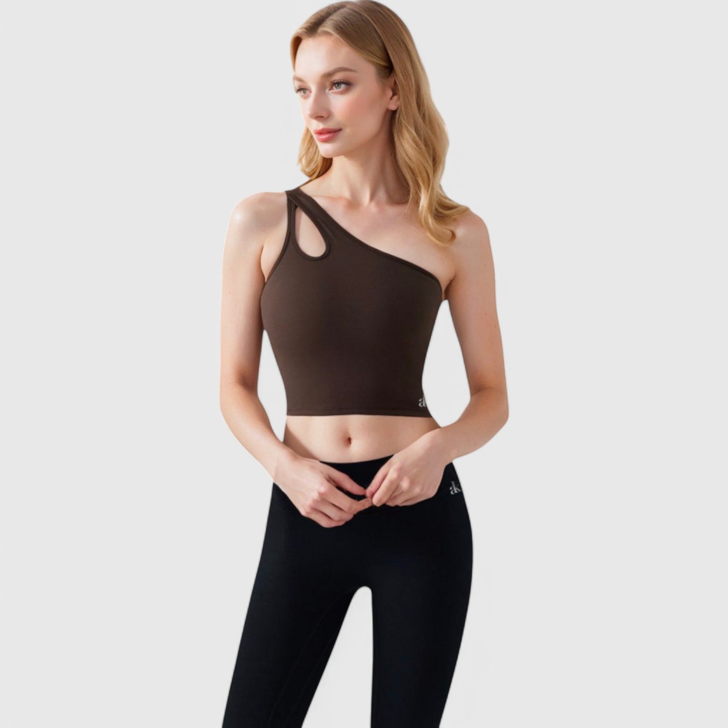 Active Women's One Shoulder Cutout Athletic Crop Top