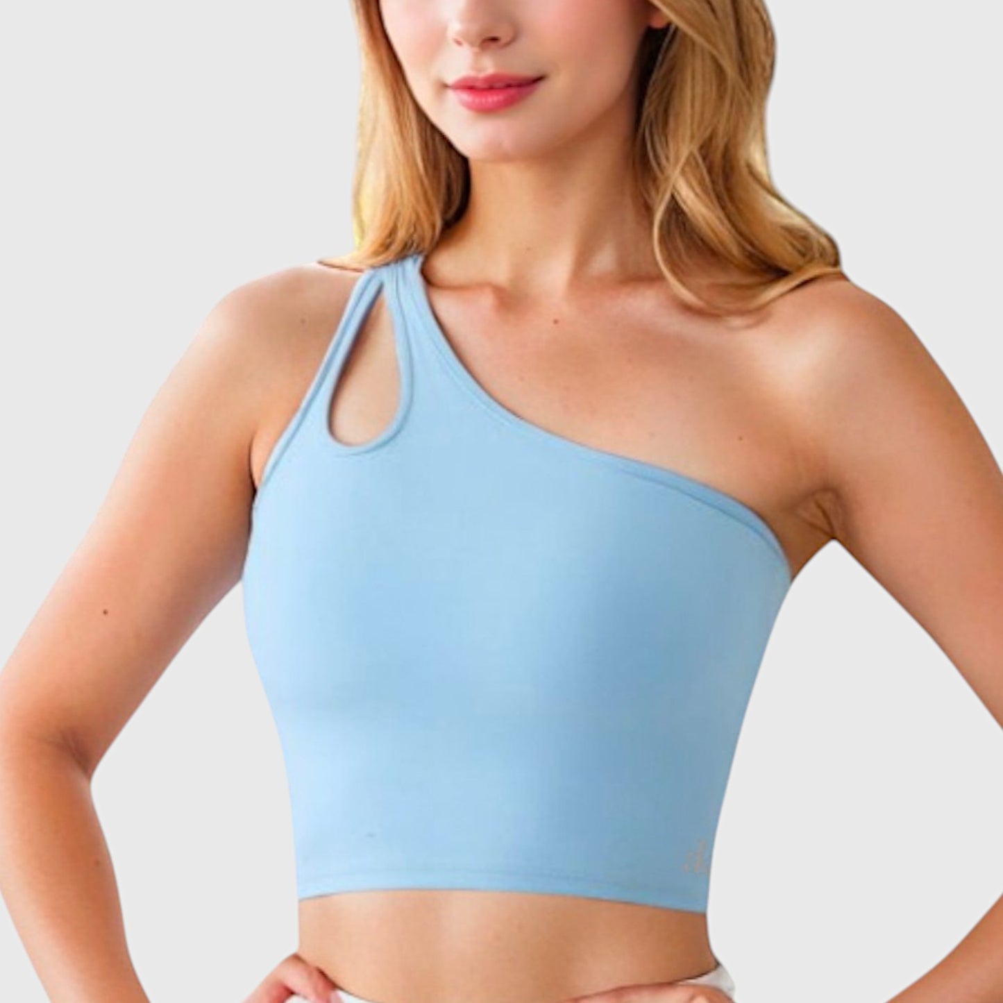 Active Women's One Shoulder Cutout Athletic Crop Top