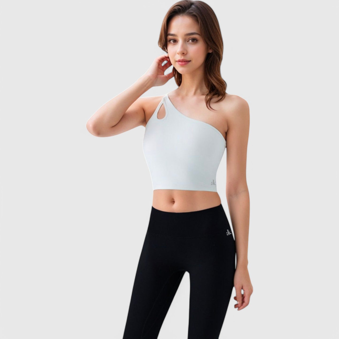 Active Women's One Shoulder Cutout Athletic Crop Top