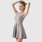 Women's High Neck Flowy Athletic Dress with Built-In Shorts