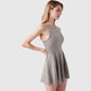 Women's High Neck Flowy Athletic Dress with Built-In Shorts