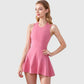 Women's Racerback Flowy Athletic Dress with Built-In Shorts