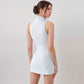 Active Women's Sleeveless Collared Sports Dress with Zip Front and Fitted Performance Design
