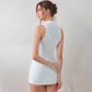 Active Women's Sleeveless Collared Sports Dress with Zip Front and Fitted Performance Design