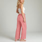 Lounge Women's Gingham Print Pajama Pants with High Waist Elastic Drawstring and Relaxed Straight Leg Fit