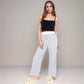 Striped Wide Leg Lounge Pants with Elastic Waistband Adjustable Drawstring and Relaxed Full-Length Fit