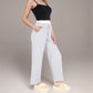 Striped Wide Leg Lounge Pants with Elastic Waistband Adjustable Drawstring and Relaxed Full-Length Fit