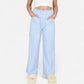 Pink Pinstripe Lounge Pants with Elastic Waistband Large Front Patch Pockets and Relaxed Straight Leg Fit