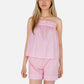 Lounge Women's Striped Pajama Set with Ruffle Trim Cami Top and Relaxed Fit Shorts