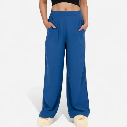 Vertical Red Stripe Wide Leg Pants with High Rise Waistband Relaxed Fit and Full-Length Flowing Silhouette