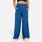 Vertical Red Stripe Wide Leg Pants with High Rise Waistband Relaxed Fit and Full-Length Flowing Silhouette