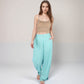 Vertical Red Stripe Wide Leg Pants with High Rise Waistband Relaxed Fit and Full-Length Flowing Silhouette