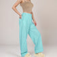 Vertical Red Stripe Wide Leg Pants with High Rise Waistband Relaxed Fit and Full-Length Flowing Silhouette