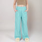Vertical Red Stripe Wide Leg Pants with High Rise Waistband Relaxed Fit and Full-Length Flowing Silhouette