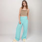 Vertical Red Stripe Wide Leg Pants with High Rise Waistband Relaxed Fit and Full-Length Flowing Silhouette