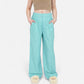 Vertical Red Stripe Wide Leg Pants with High Rise Waistband Relaxed Fit and Full-Length Flowing Silhouette