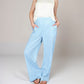 Vertical Red Stripe Wide Leg Pants with High Rise Waistband Relaxed Fit and Full-Length Flowing Silhouette