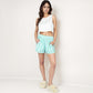 Striped Elastic Waist Lounge Shorts with Relaxed Fit and Side Pockets