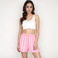 Striped Elastic Waist Lounge Shorts with Relaxed Fit and Side Pockets