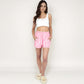 Striped Elastic Waist Lounge Shorts with Relaxed Fit and Side Pockets