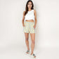 Striped Elastic Waist Lounge Shorts with Relaxed Fit and Side Pockets