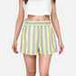 Striped Elastic Waist Lounge Shorts with Relaxed Fit and Side Pockets