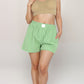 Vertical Stripe Lounge Shorts with Elastic Waistband Faux Fly Front and Relaxed Fit Side Pockets