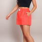 Vertical Stripe Lounge Shorts with Elastic Waistband Faux Fly Front and Relaxed Fit Side Pockets