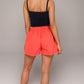 Vertical Stripe Lounge Shorts with Elastic Waistband Faux Fly Front and Relaxed Fit Side Pockets