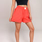 Vertical Stripe Lounge Shorts with Elastic Waistband Faux Fly Front and Relaxed Fit Side Pockets