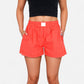 Vertical Stripe Lounge Shorts with Elastic Waistband Faux Fly Front and Relaxed Fit Side Pockets