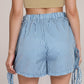 Gingham Lounge Shorts with Elastic Waistband Adjustable Side Tie Details and Relaxed Casual Fit