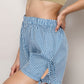 Gingham Lounge Shorts with Elastic Waistband Adjustable Side Tie Details and Relaxed Casual Fit