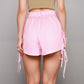 Gingham Lounge Shorts with Elastic Waistband Adjustable Side Tie Details and Relaxed Casual Fit